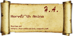 Horváth Anina névjegykártya