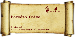 Horváth Anina névjegykártya
