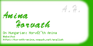 anina horvath business card